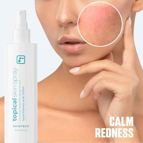 BRIOTECH Topical Skin Spray, Hypochlorous Acid Spray for Sensitive Skin, HOCl Facial Mist, Full Body Support Against Irritation, Calm Redness, Soothe Foot & Scalp, 2 oz Travel Size