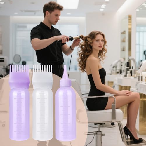 Hair Dye Applicator Bottles with Comb - 2 Pack 6 oz
