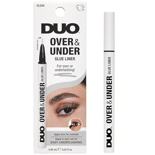 Duo Over & Under Lash Glue Liner ? 2-in-1 Eyelash Adhesive and Eyeliner, Clear, Waterproof Long-Lasting Eyelash Glue Pen for Strip Lashes, 0.03 Fl Oz