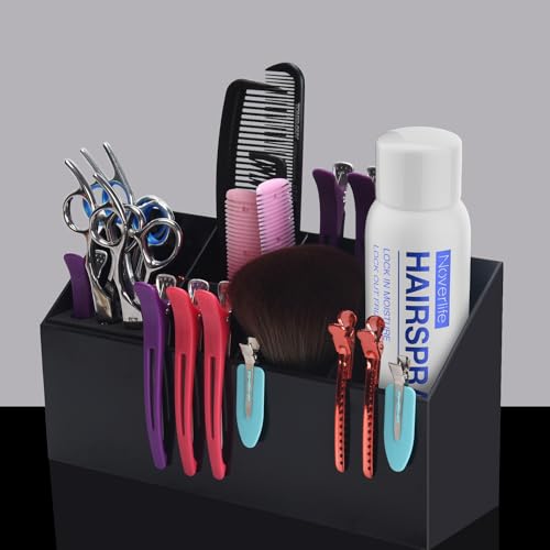 Noverlife Black Hair Scissors Storage Box Large Shear Holder for Salon & Barbershop