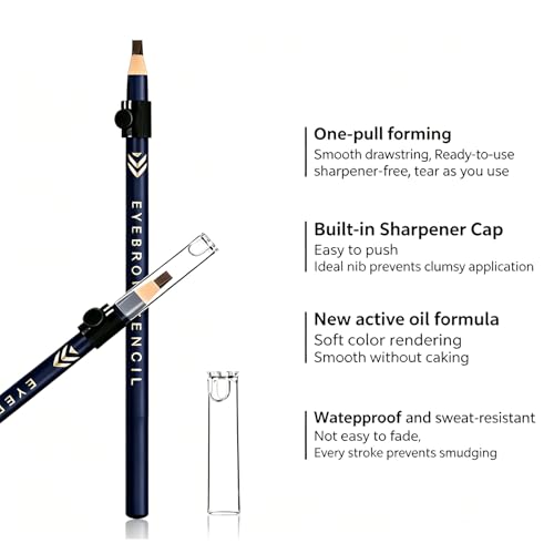 5-Pack Pull String Eyebrow Pencil Set – Black