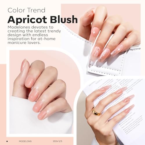 Modelones Builder Nail Gel - 8-in-One Sheer Apricot Blush Nail Extension