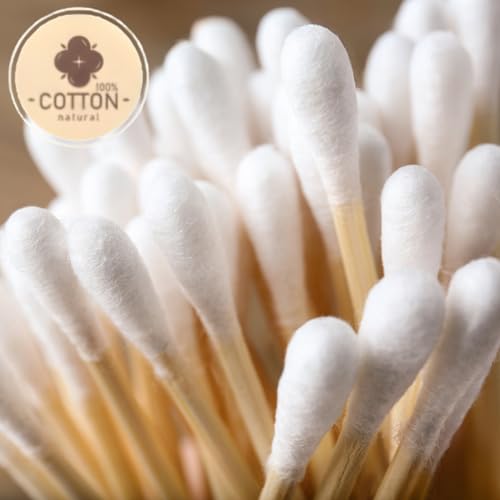 1000 Count Biodegradable Bamboo Cotton Swabs - Organic Cotton Buds