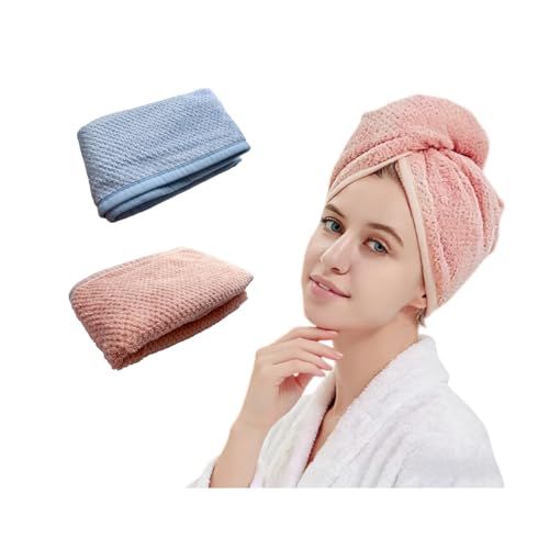 2 Pack Microfiber Hair Towel Wrap - Quick Dry