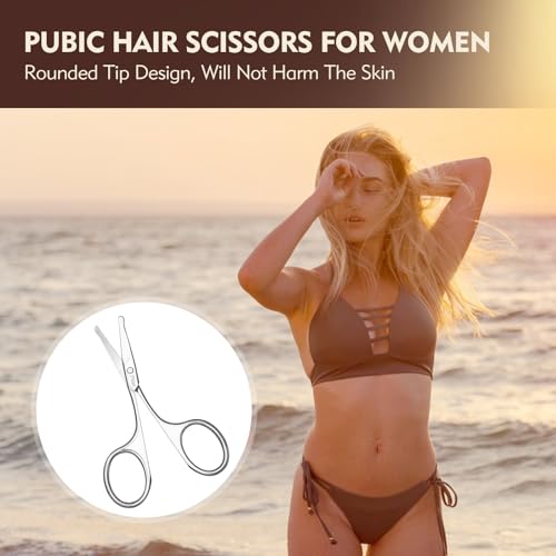 Eyebrow Scissors 3.75" Round Tip Stainless Steel with Case