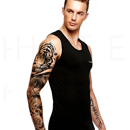 Extra Large Temporary Tattoo Sleeves - 16 Sheets Full & Half Arm