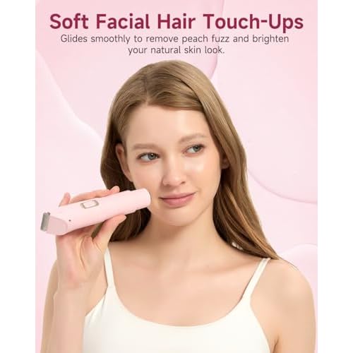 2-in-1 Bikini Trimmer for Women, Electric Personal Full Body & Pubic Hair Trimmer with Foil Shaver, Rechargeable Cordless Razor, Safe on Skin, Gentle Grooming for Intimate Areas, Legs & Underarms