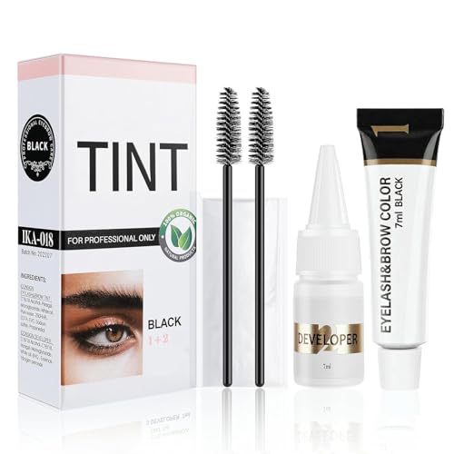 2-in-1 Lash and Brow Tint Kit - Professional Black Color, 7ml