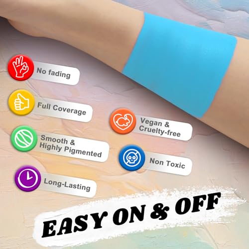 Light Blue Face Paint Stick - Waterproof Sports & Cosplay Makeup