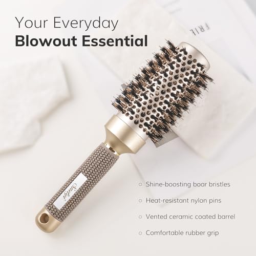 Nano Ceramic Ionic Round Brush 1.7" for Blow Drying & Styling