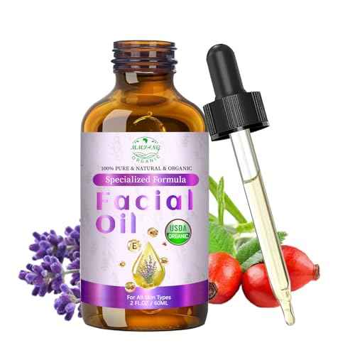 Rosehip Oil, Lavender Oil for Face, Facial Oils Blend Anti Aging with Frankincense & Pomegranate | Organic 100% Natural & Cold Pressed for Women Moisturizing, Brightening & Youthful Glow, 2 fl oz