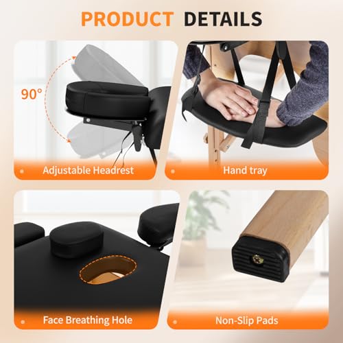 BestMassage Portable Massage Table 24" Wide Height Adjustable