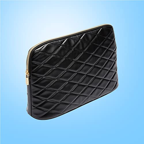 Conair Makeup Bag, Cosmetic Bag - Great for Makeup Brushes or Cosmetics, Perfect Size for Tote Bag or Carry-On, Organizer Shape in Black Diamond Quilt Pattern (Pack of 2)