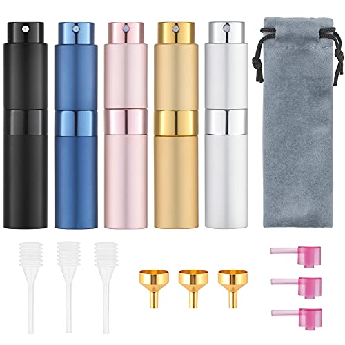 Tekson Travel Perfume Atomizer 8ml - 5 Pack Refillable Spray Bottles