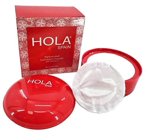 Hola Spain Skin Petal Body Talc Dusting Powder with Puff 4oz