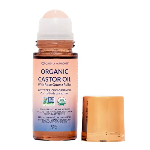 Organic Golden Castor Oil Roll-On with Rose Quartz - 1.7oz