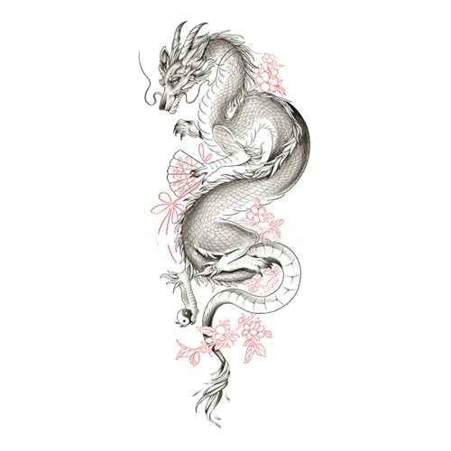 Dragon Temporary Tattoos for Women – Waterproof, 2-7 Days