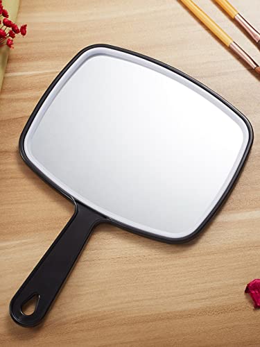 OMIRO Black Hand Mirror, 6.6" Handheld & Wall-Mounted