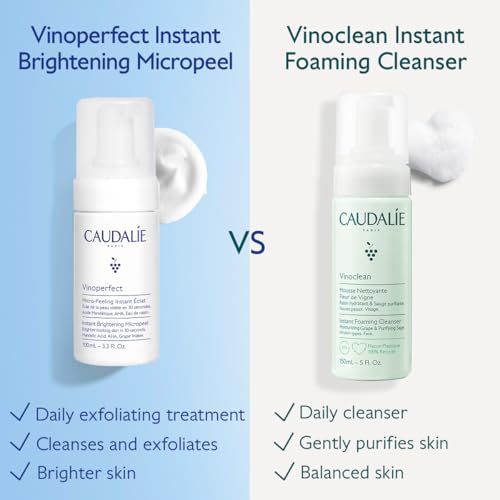 Caudalie Vinoperfect Instant Brightening Mandelic Acid and AHAs Micropeel Foam Cleanser - 100 mL