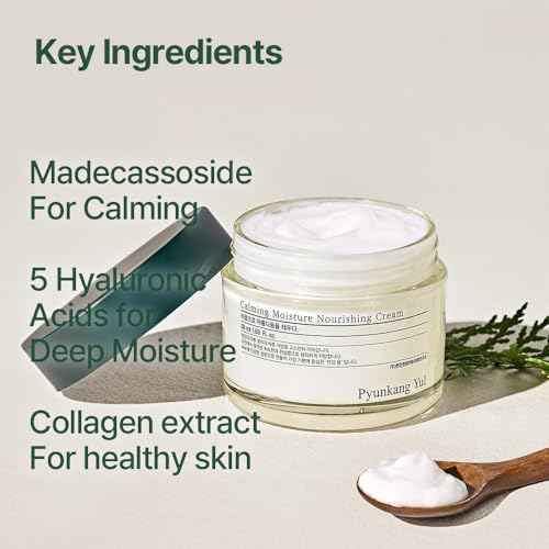 Pyunkang Yul PKY Calming Moisture Nourishing Cream Instantly Soothes Sensitive Skin, Face Moisturizer for Healthy Skin Vitality with Collagen, Vegan, Korean Skincare (1.69 Fl. Oz, 50ml)