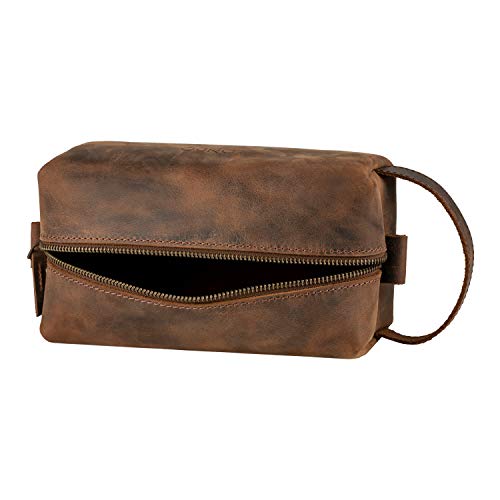 Londo Genuine Leather Travel Toiletry, Makeup, Shaving Organizer Bag - Dopp Kits - Unisex