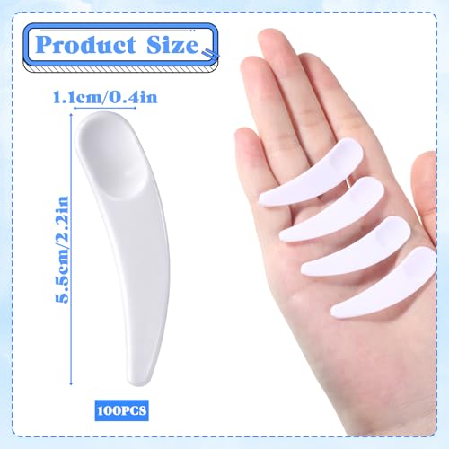 Disposable Cosmetic Spatulas Set - 100 Mini Plastic Makeup Scoops for Skincare & Makeup