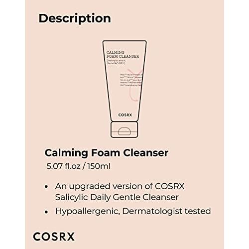 COSRX AC Collection Calming Foam Cleanser, 150ml / 5.07 fl.oz | Salicylic Acid Acne Cleanser | Animal Testing Free, Paraben Free, Korean Skin Care