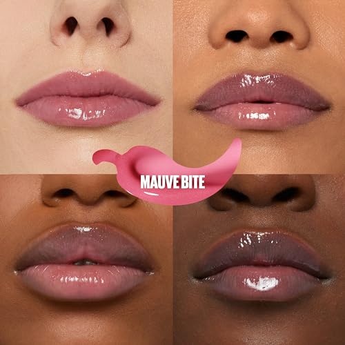 MAYBELLINE Lifter Gloss Lifter Plump, Plumping Lip Gloss with Chili Pepper and 5% Maxi-Lip, Mauve Bite, Sheer Mauve, 1 Count