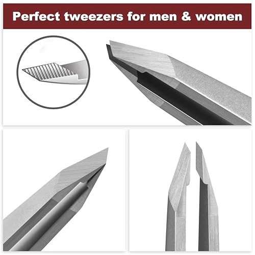 Precision Slant Tweezers for Eyebrows & Facial Hair Removal