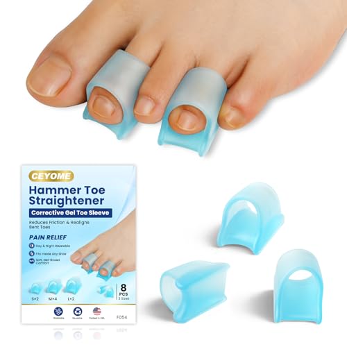 Hammer Toe Straightener Gel Splints for Men & Women - 8 Pcs, Reusable Toe Correctors