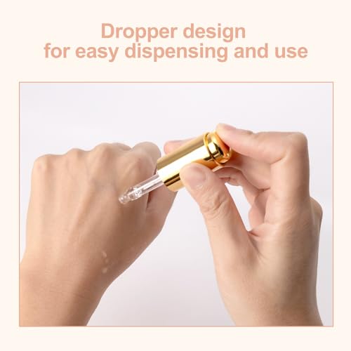 Ellbest 8-Pack 10ml Glass Dropper Bottles with Gold Caps