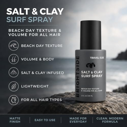 BRIGHTSIDE Sea Salt Spray for Men – Texture, Volume & Light Hold (6oz) Travel Size