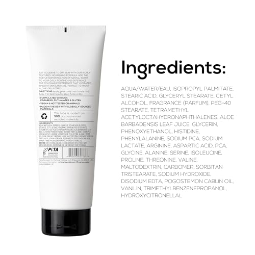 MARLOWE. No. 002 Santal Body Lotion for Men, 8 Oz, Moisturizing & Nourishing Daily Dry Skin Lotion, Made with Hydrating Natural Aloe Vera, Non-Oily, Warm Amber, Sandalwood & Citron Scent, Vegan