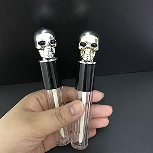 6 Pack 10ml Empty Lip Gloss Tubes with Skull Cap & Brush