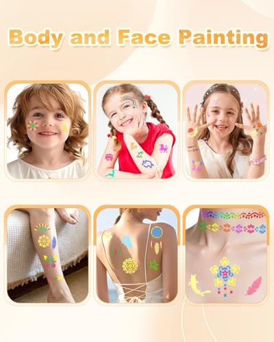 Sovano Temporary Tattoo Markers - 15 Dual-Tip Pens with 82 Stencils