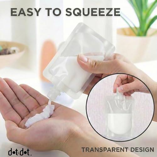 Dot&Dot 10-Pack TSA Approved Reusable Travel Liquid Pouches with Labels & Clear Bag