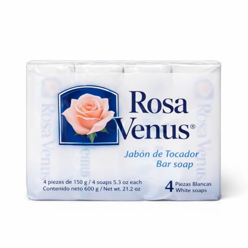 Rosa Venus White Jabon Bar Soap 5.3 oz (Pack 4)