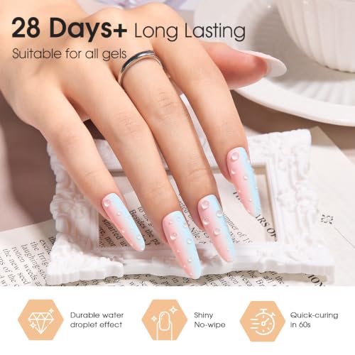 Blzshy Water Drop Gel Top Coat - 3D Raindrop Effect, 8ML