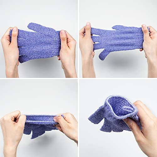 Exfoliating Gloves for Shower, 30-Pack, 15 Colors, Double-Sided