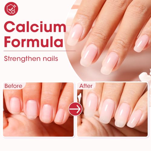 GELLEN A04 Clear Tinted Milky Pink Base Coat Nail Polish, No Lamp Needed