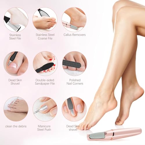 Electric Callus Remover for Dry Heels - 2 Speeds, Rechargeable, Pink