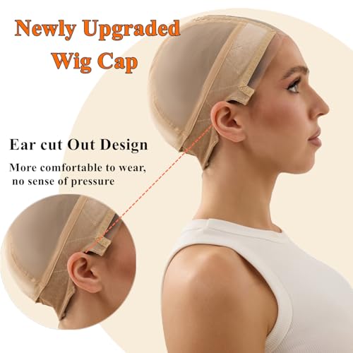 Lace Wig Cap Non-Slip Adjustable Band Nude M