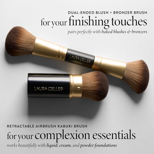 Laura Geller Face It All 2pc Vegan Makeup Brush Set - Kabuki & Dual-Ended
