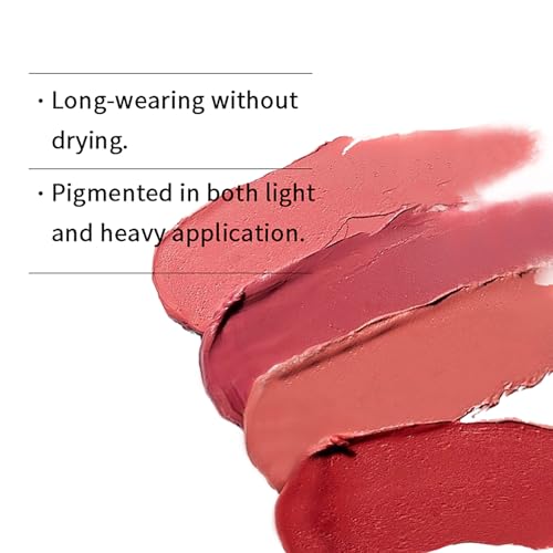 ALOBON Cream Lip Gloss Lipstick, Long-Lasting Color Development Cranberry Red Anti-Smudge Matte Lipstick (04 Charming Brownish)