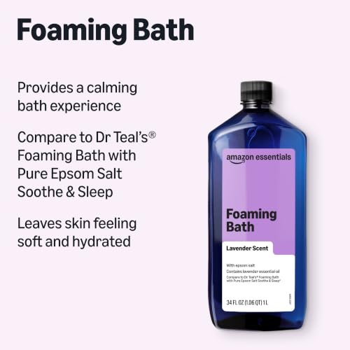 Lavender Scented Foaming Bath with Epsom Salt - 34 Fl Oz - Amazon Essentials - Relaxation & Skin Care