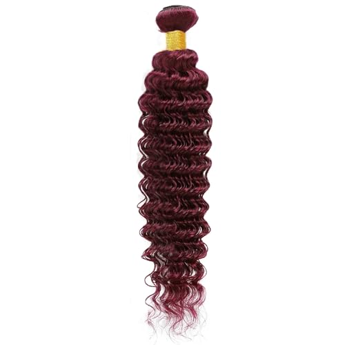#99J Burgundy Deep Wave Human Hair Bundle - 26 Inch, 100g