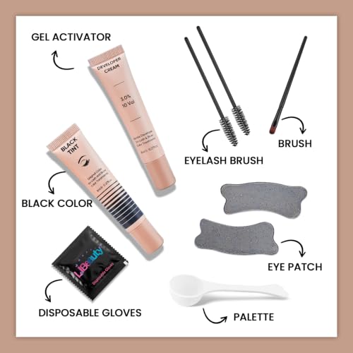 Libeauty Black Brow & Lash Color Kit with Reusable Eye Pads - 8ml