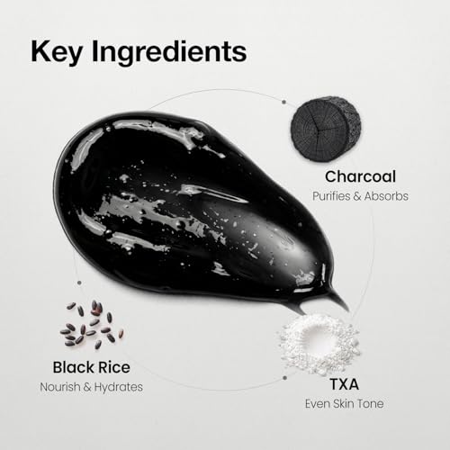 Coxir TXA Black Rice Pore Mask ? Korean 3-in-1 Wash-Off Mask Serum| Pore Purifying, Blackhead Care, Hydrating, Skin Toning Treatment with TXA & Black Rice |Vegan K-beuaty Face Mask [50ml/1.69 fl.oz]