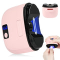 AOOWU Pink Electric Nail Clippers with 3 Speeds & LED Light, Rechargeable Manicure & Pedicure Trimmer for Seniors & Adults