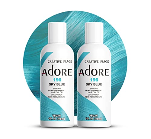 Adore Semi Permanent Hair Dye Sky Blue 4 oz (2 Pack)